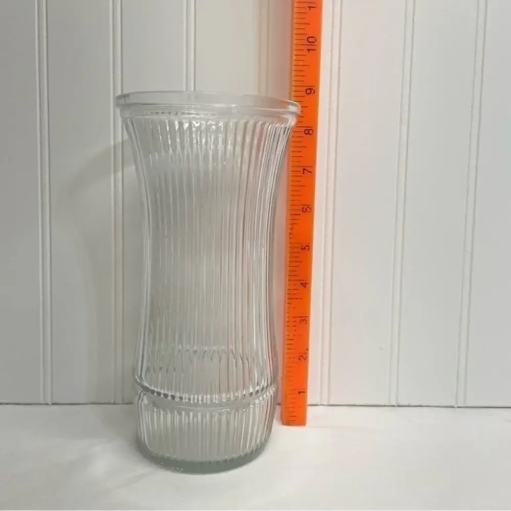 Vintage Clear Ribbed Glass Vase decor accent piece